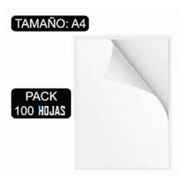 Papel adhesivo tamaño A4 100u.