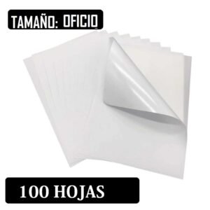 Papel adhesivo brillo oficio 100u.