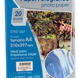 Papel Fotográfico Plata Metálico A4 (260g) - Paquete de 20 Hojas